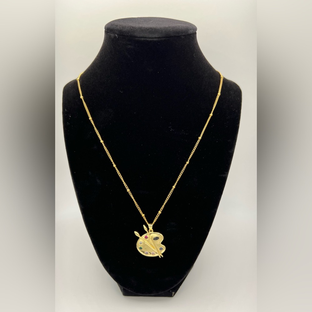 Artist Palette Pendant Necklace